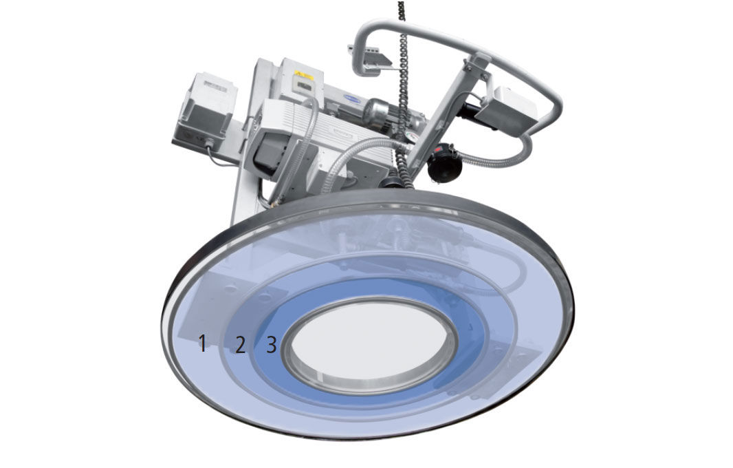 Suction plate with three separate vacuum clamps